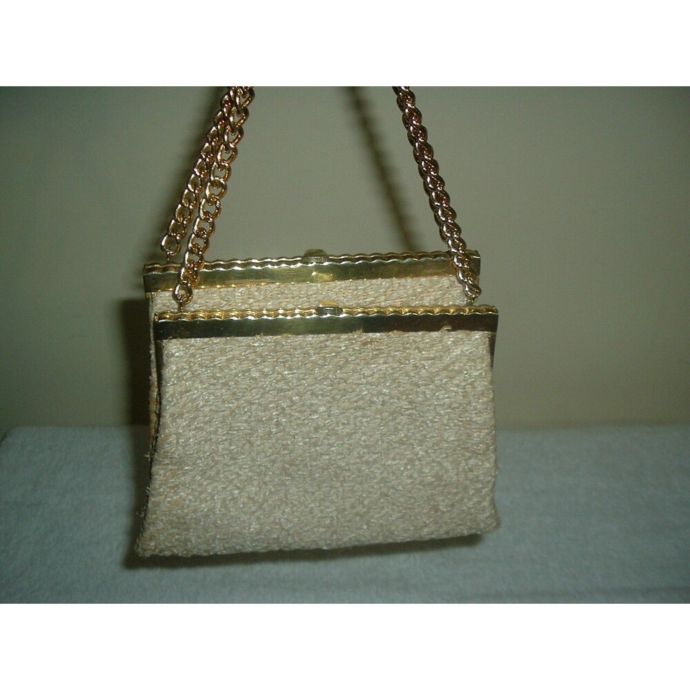 Vintage Tano Evening Bag Woven Straw Gold Tone Accents Madrid Spain